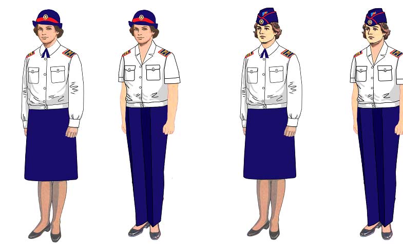 Летняя форма одежды работников-женщин ВДПО в блузке белого цвета